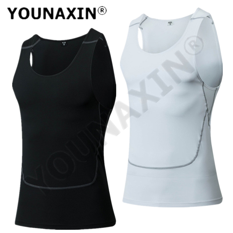 T Shirt Tight Fit - Kaus Singlet putih tanpa lengan lapisan