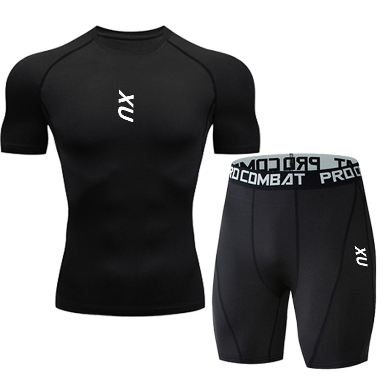 T Shirt Tight Fit - Kaos ketat lari pria baru, kaos