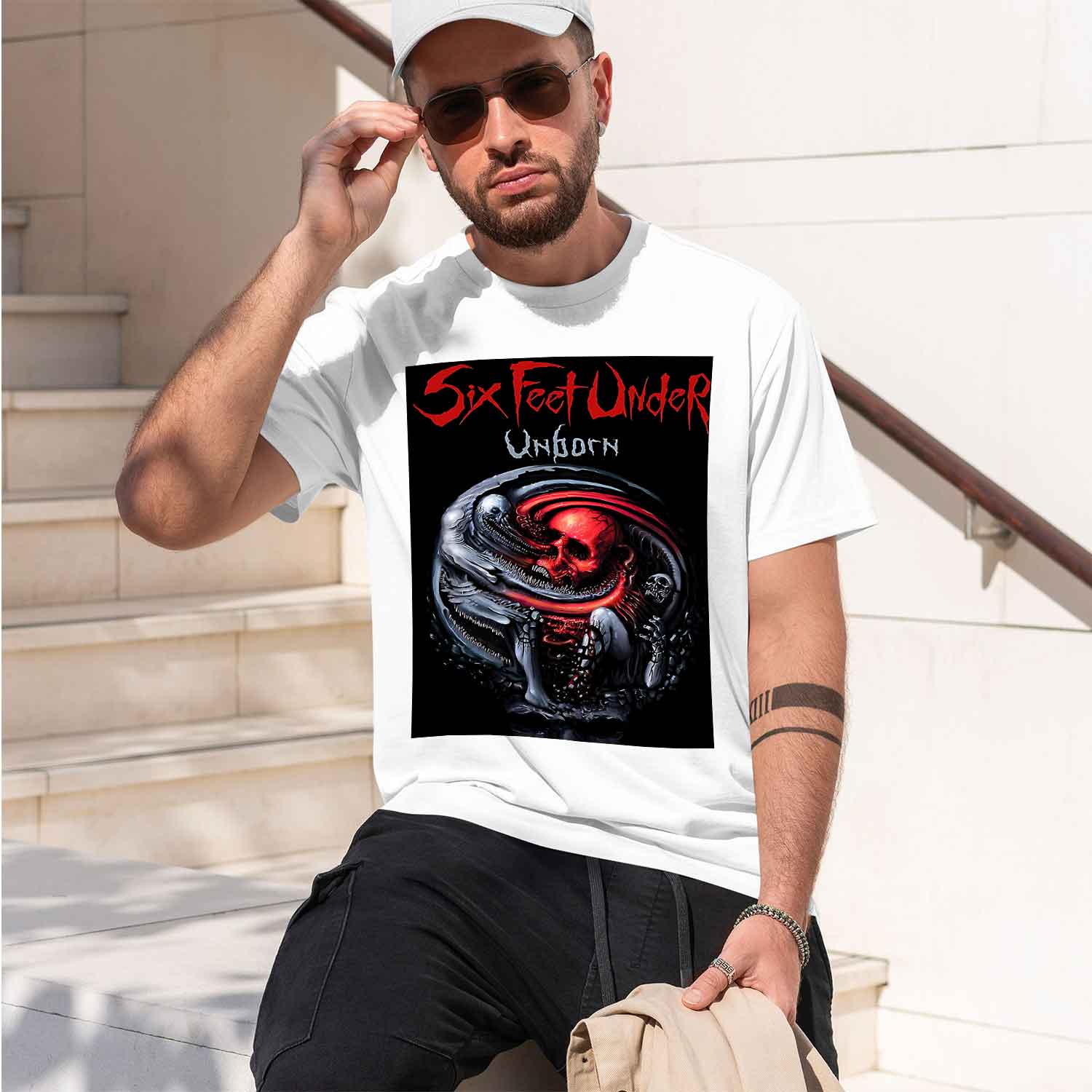Six Feet Under – Unborn back 2 - Undershirt Crew Neck ulasan dan harga