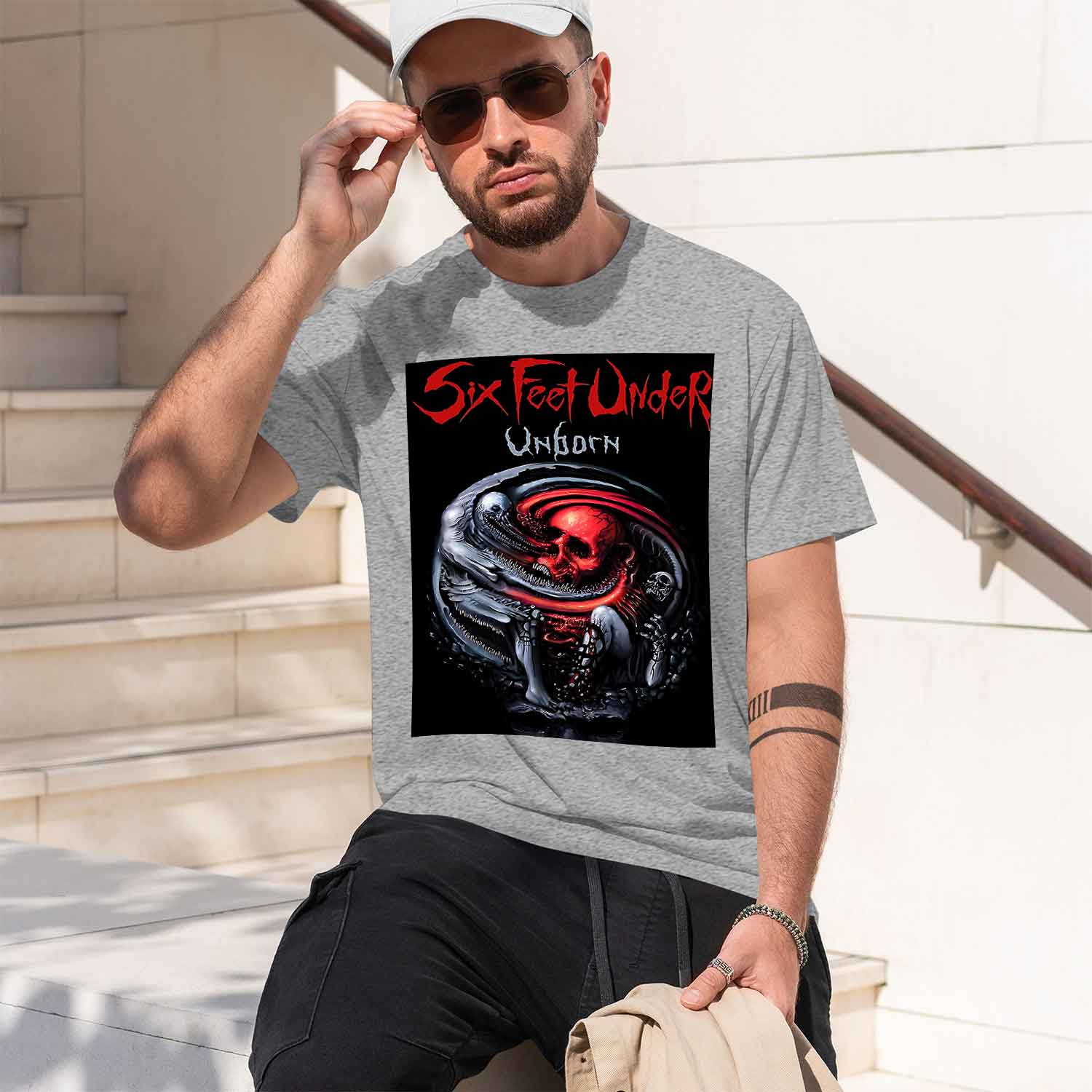 Six Feet Under – Unborn back 2 - Undershirt Crew Neck ulasan dan harga