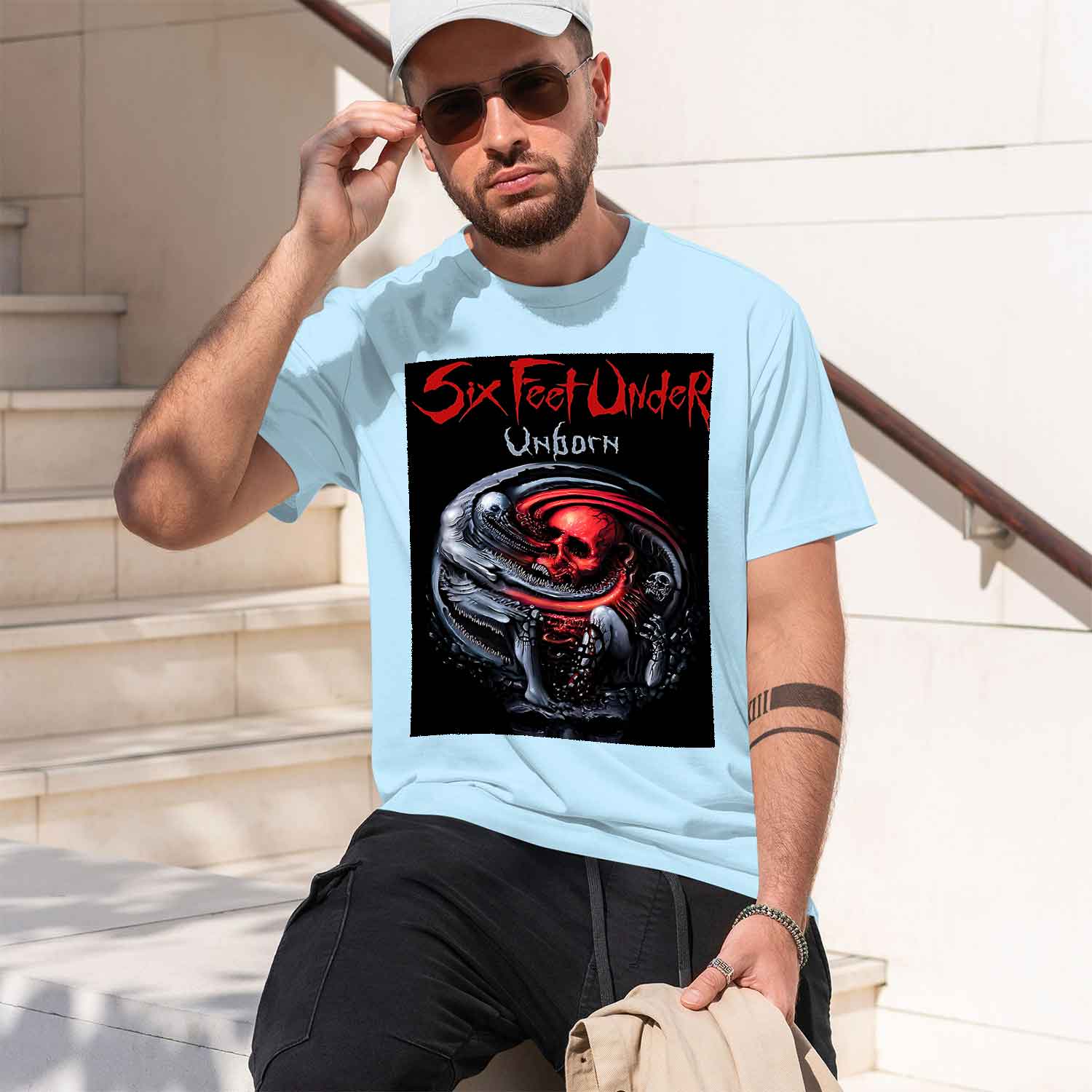 Six Feet Under – Unborn back 2 - Undershirt Crew Neck ulasan dan harga