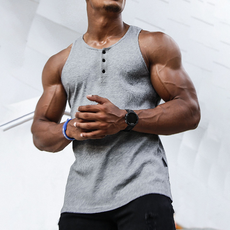 Kaos Henley Tanpa Lengan Pria  - Undershirt Crew Neck ulasan dan harga