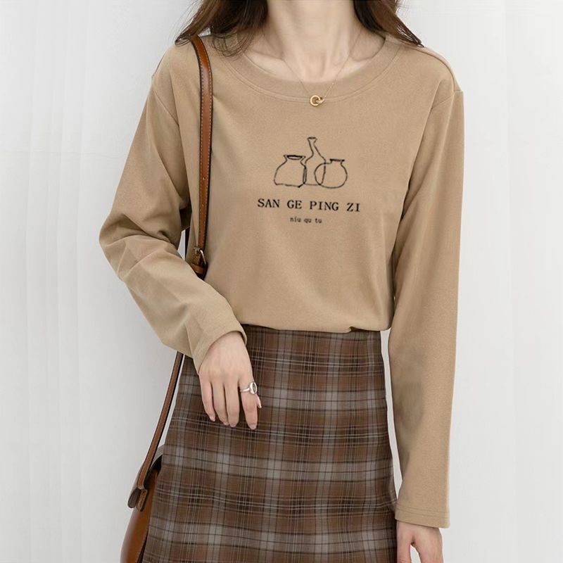 Atasan Wanita Gaya Korea Kerah - Undershirt Crew Neck ulasan dan harga